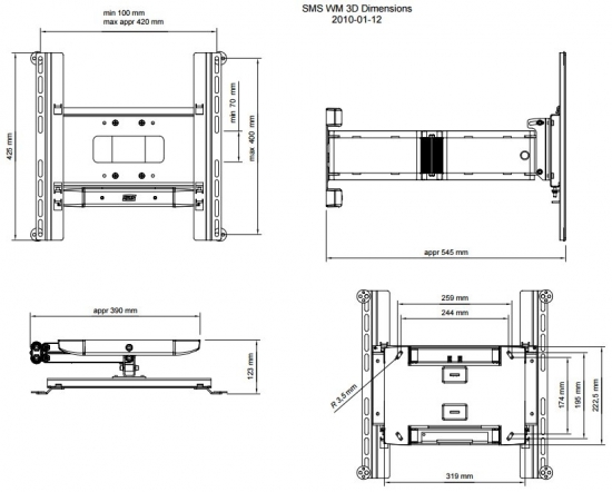 Кронштейн SMS Flatscreen WM 3D A/DG